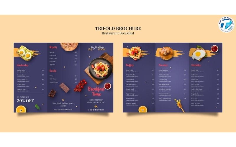 Mẫu thiết kế tờ gấp cho ngành F&B 